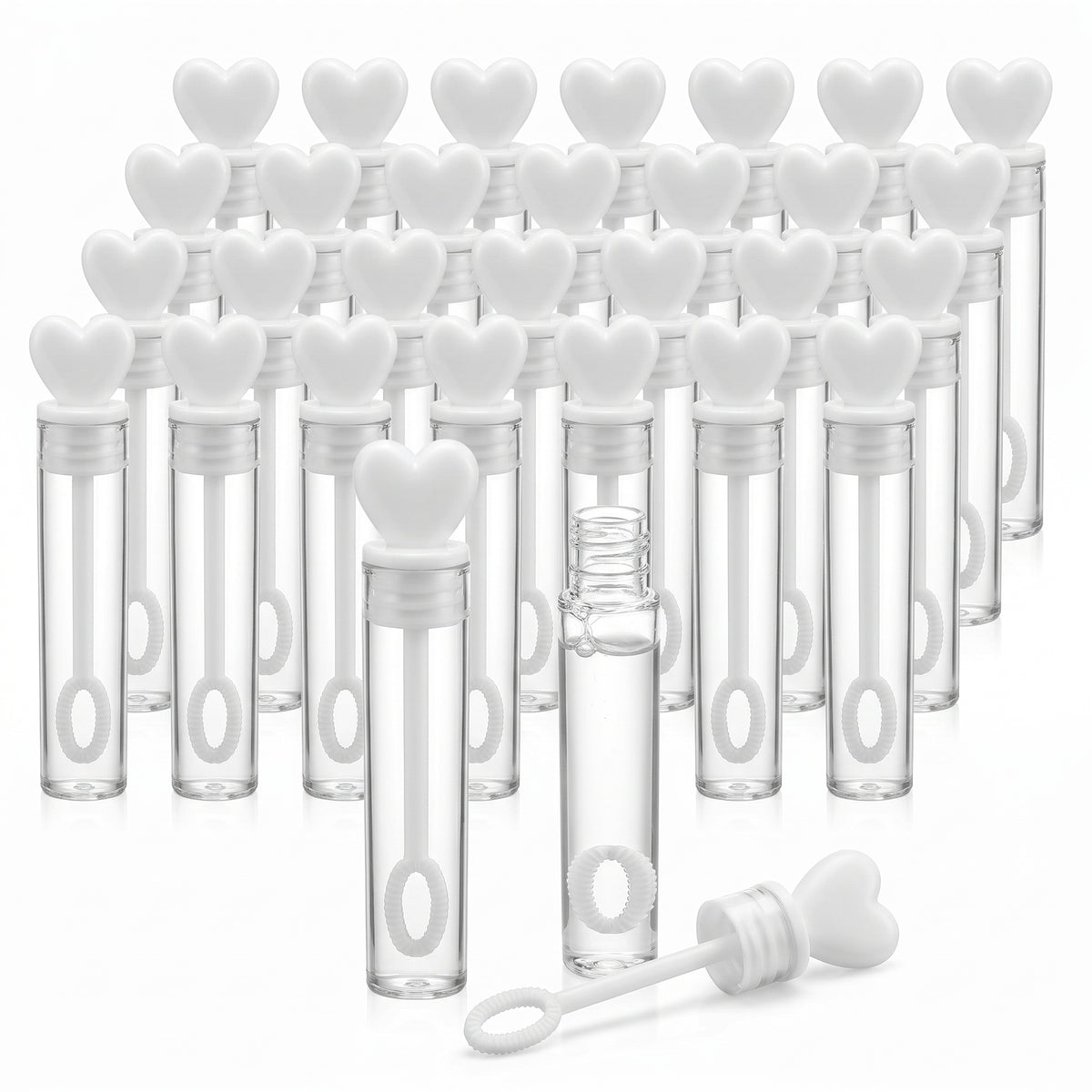 Heart-Shaped Wedding Bubble Favors - 36 Pack