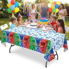 PJ Masks Plastic Table Cover - Catboy, Owlette & Gekko Design, 54x96 in.