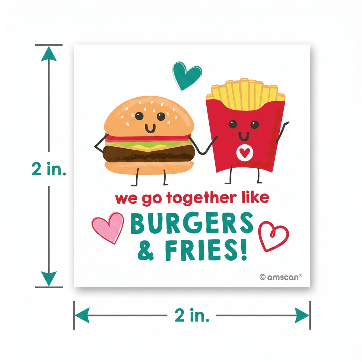 Valentine's Day Food-Themed Temporary Tattoos, 48-Pack