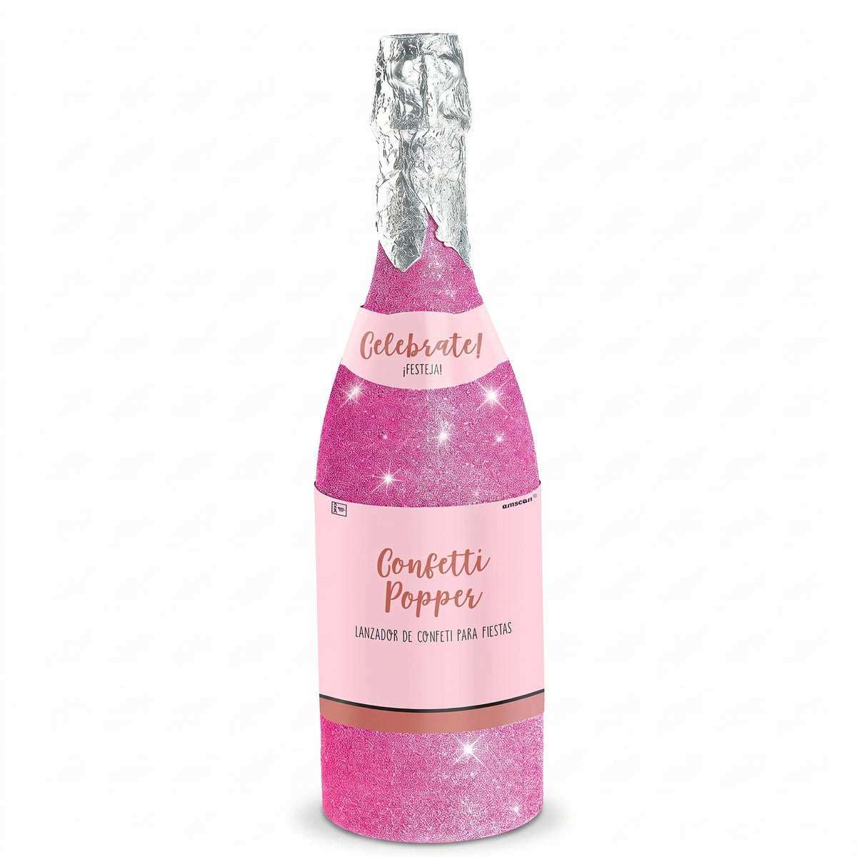 "Team Bride" Pink Glitter Champagne Bottle Confetti Popper