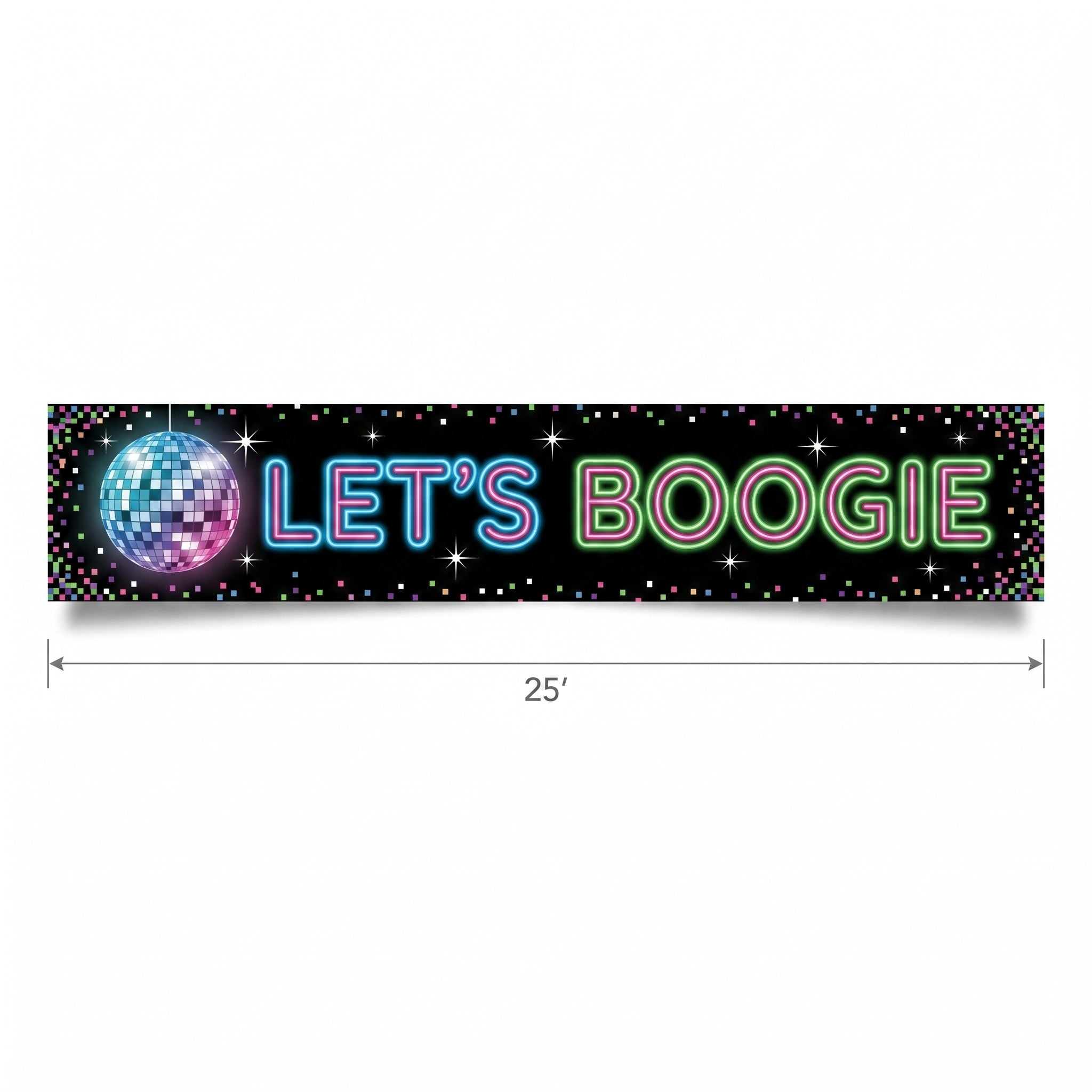 Let's Boogie Disco Fever Banner 25-ft