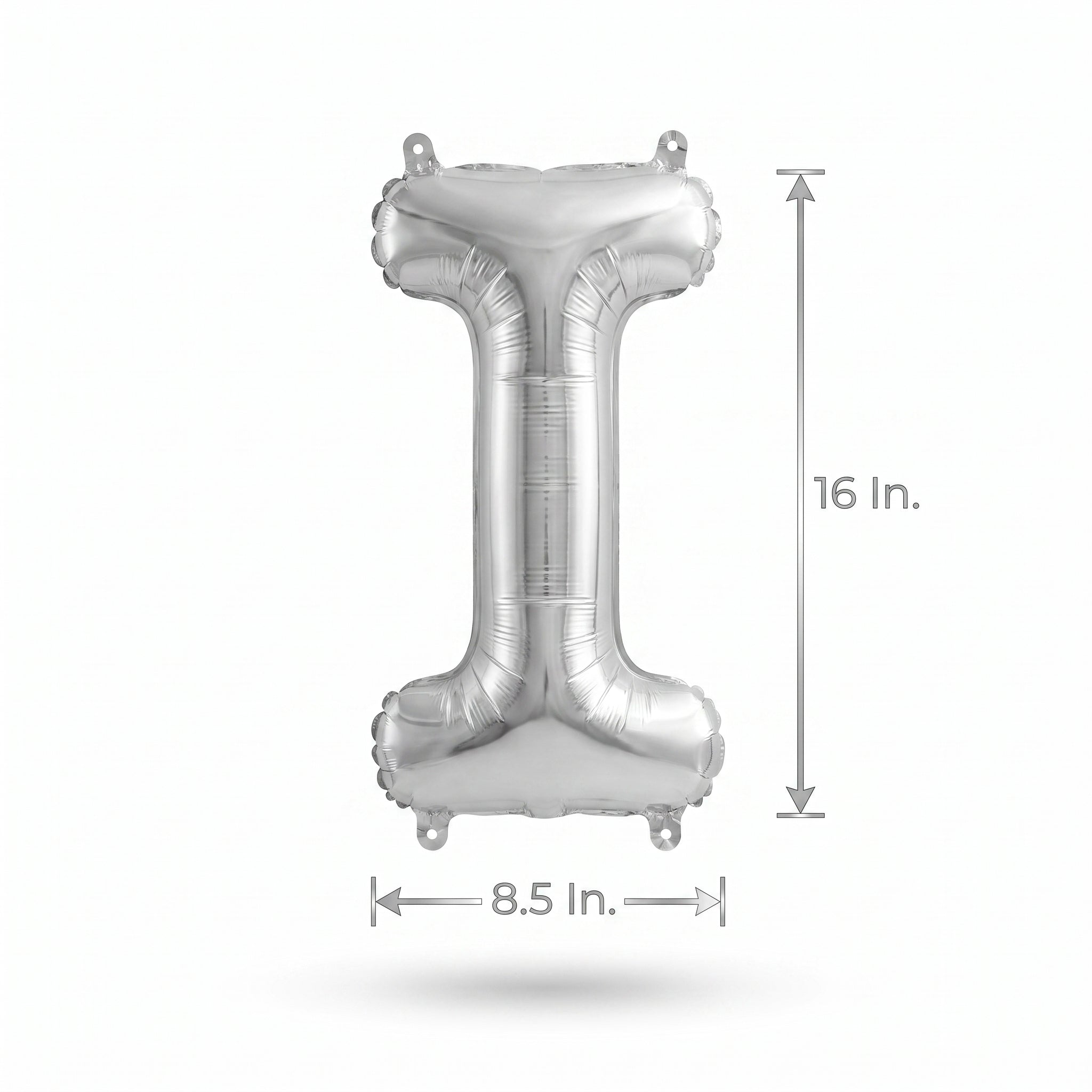 Silver Foil Letter "I" Air-Filled Balloon