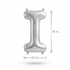 Silver Foil Letter "I" Air-Filled Balloon