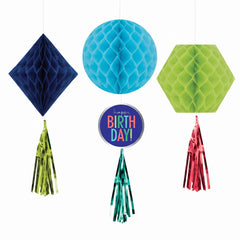 Modern Honeycomb 3D Hanging Birthday Decorations