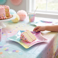 Iridescent Star-Shaped Paper Dessert Plates - 7-Inch, 8-Pack