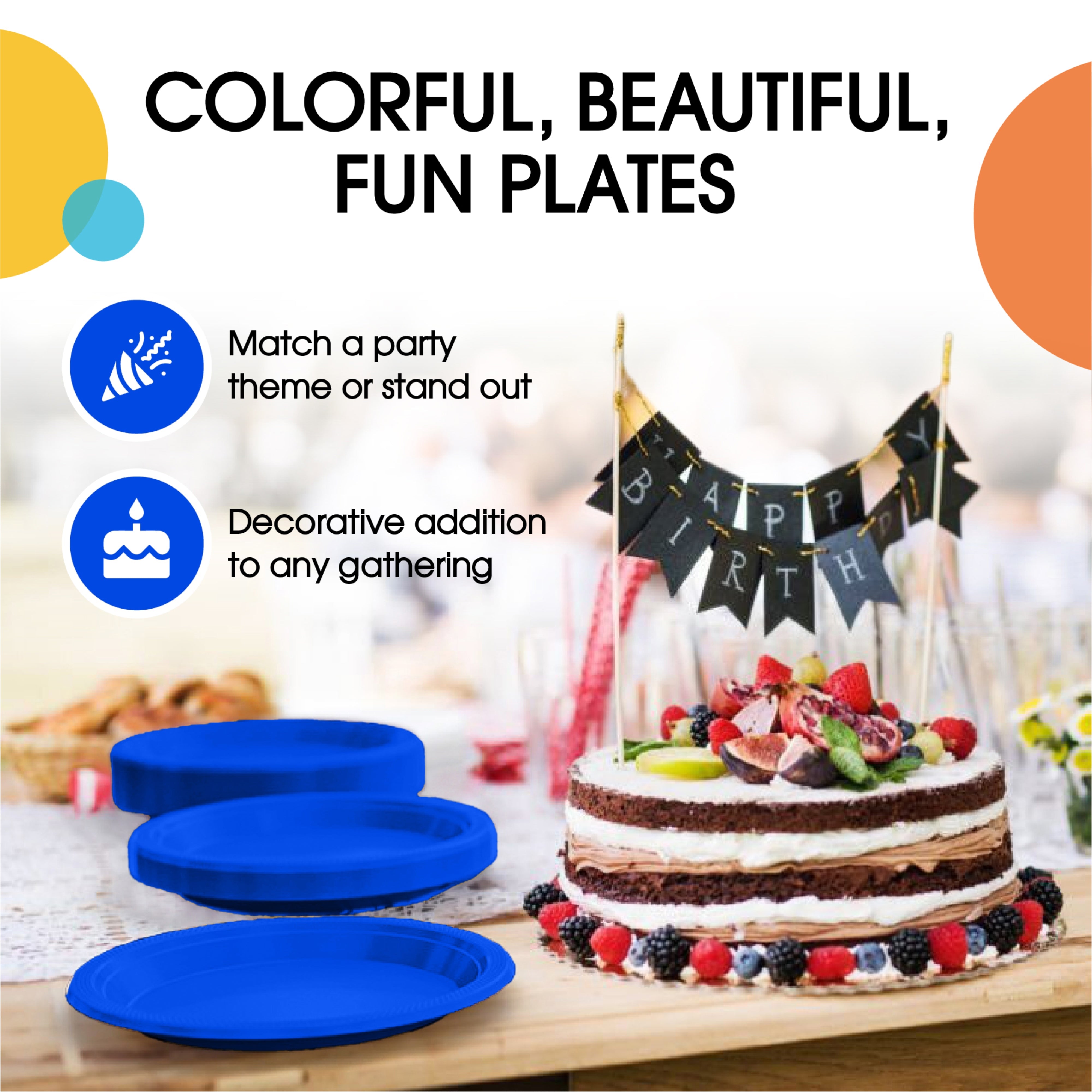 Little Gym - 9 In. Dark Blue Plastic Plates | 100 Count
