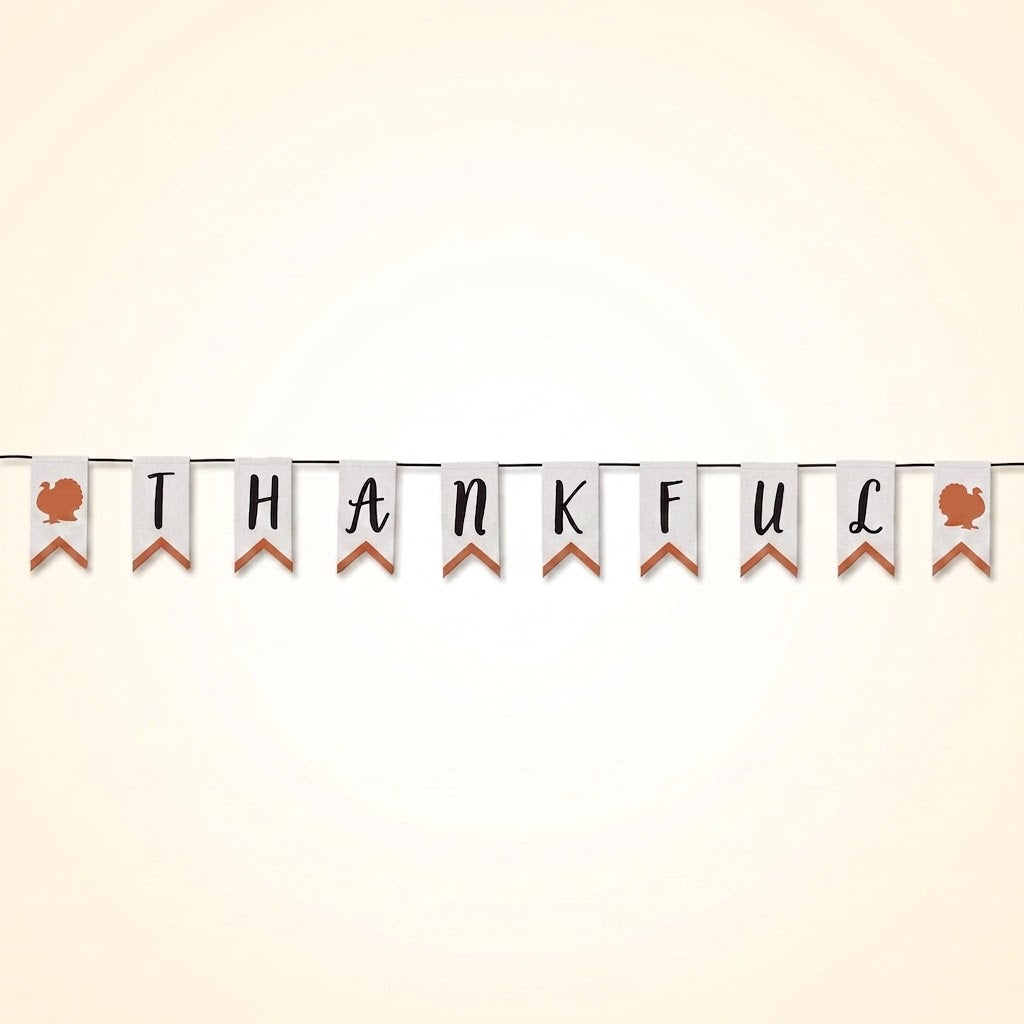 Thankful Burlap Canvas Banner for Thanksgiving Decor