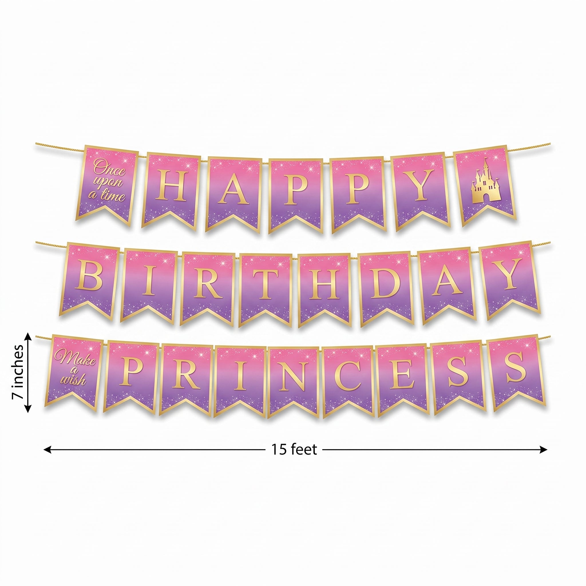 Disney Princess Once Upon A Time Happy Birthday Pennant Banner