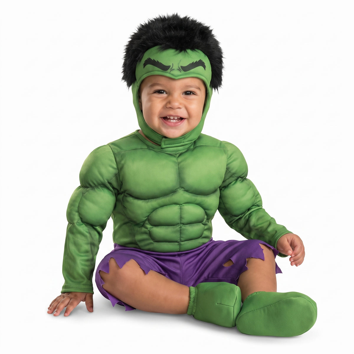 Infant Marvel Hulk Muscle Costume with Hat for Halloween - Infant (6-12 Months)