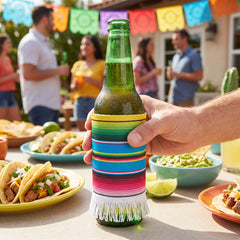 Fiesta Serape Bottle Cozy with Colorful Stripes