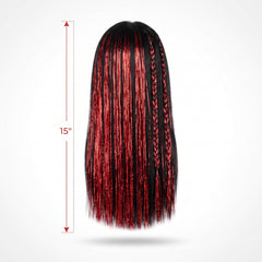 Red Tinsel Hair Extensions