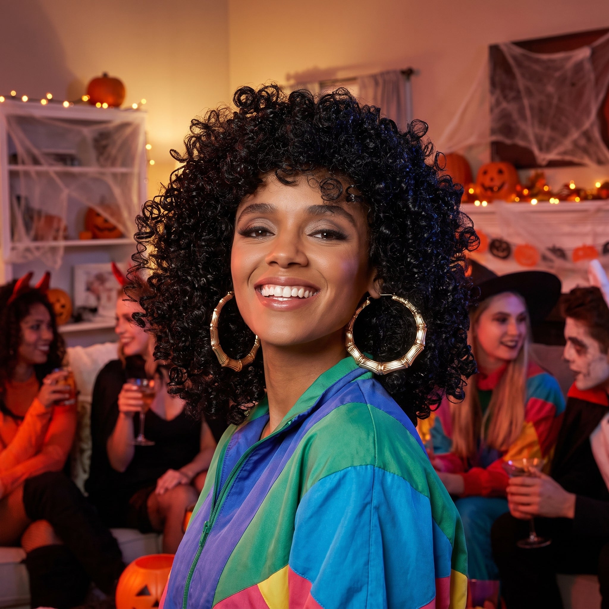 90s Hip Hop Bamboo Earrings - Gold Halloween Costume Accessory