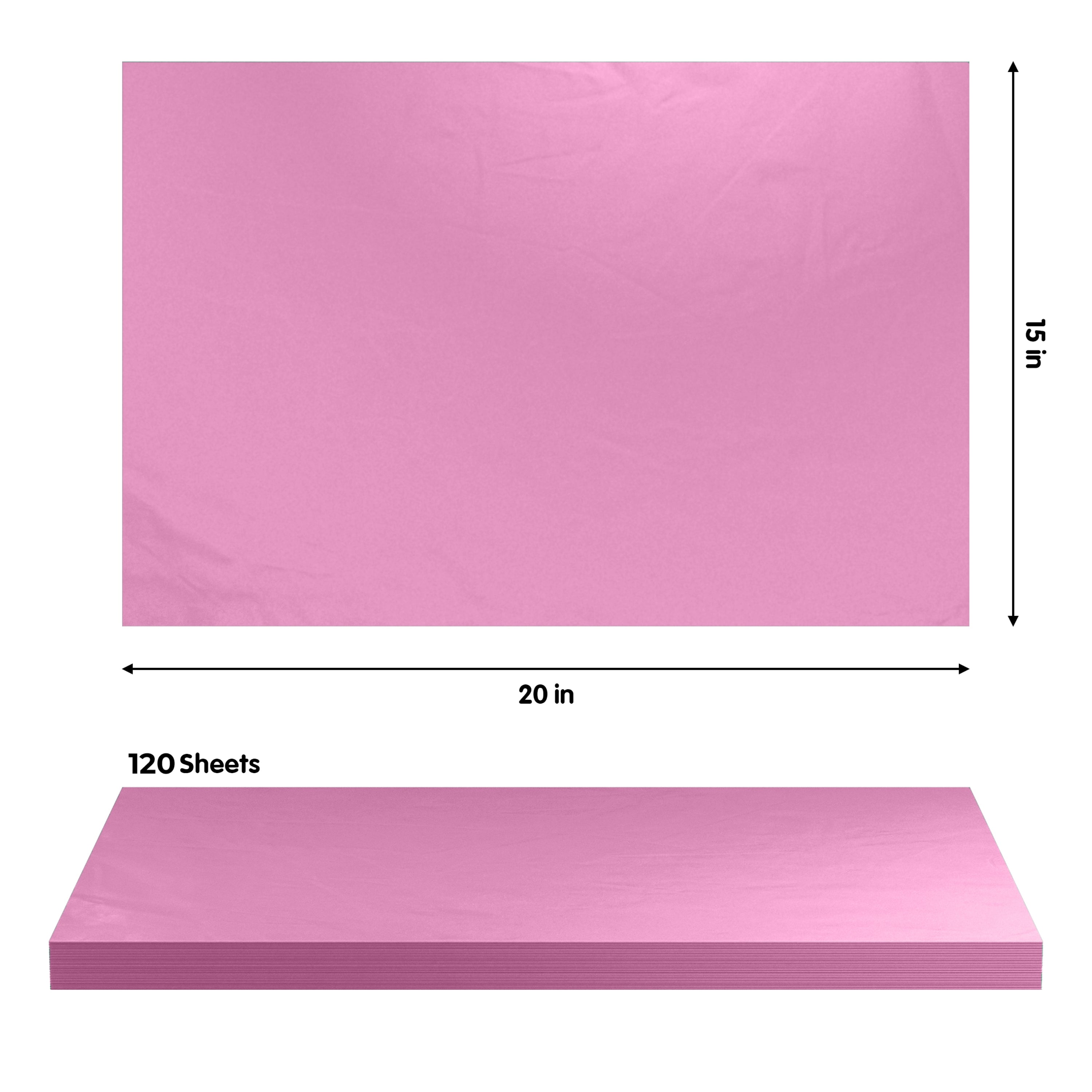 Pink Tissue Paper 15 In. x 20 In. | 120 Sheets