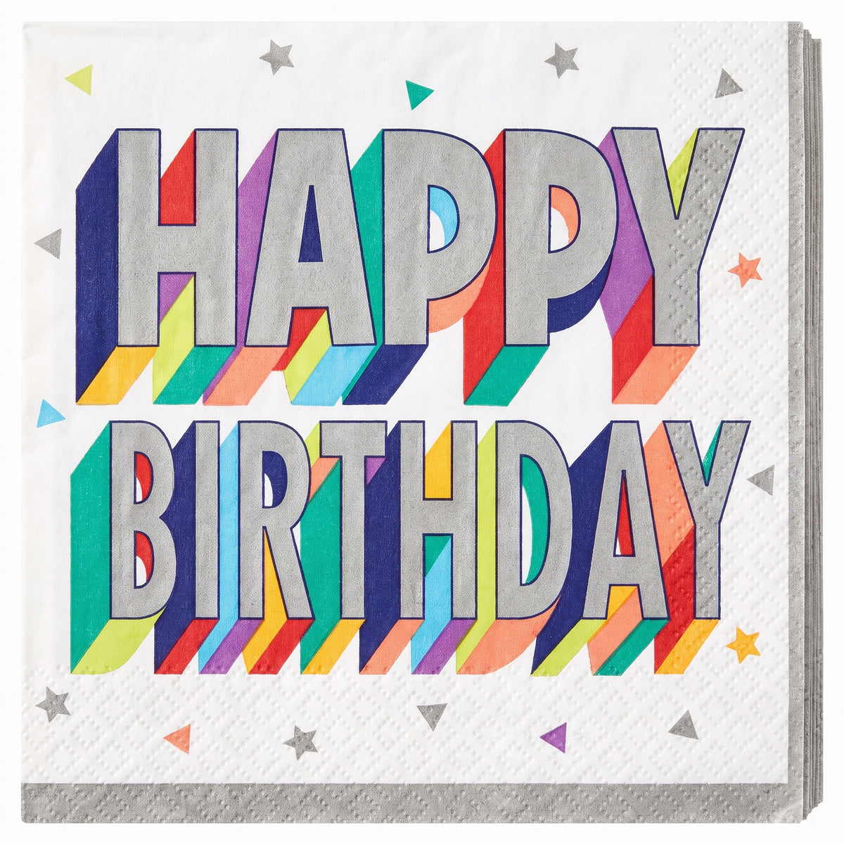 Colorful "Happy Birthday" Beverage Napkins - 5 In. X 5 In.
