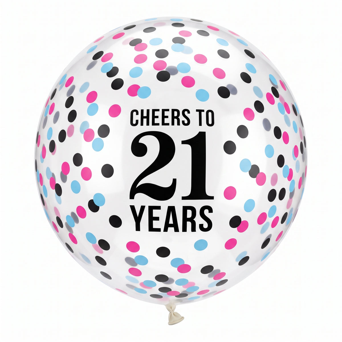 Cheers to 21 Latex Balloon - 24" Confetti Design