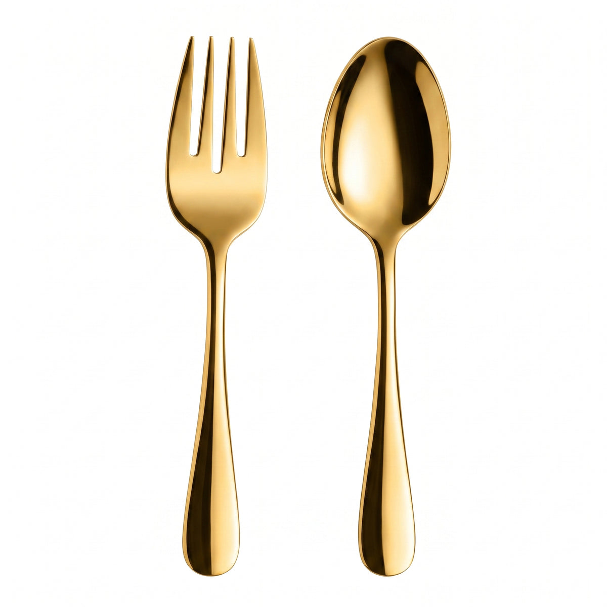 Elegant Gold Spoon and Fork Set