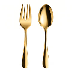 Elegant Gold Spoon and Fork Set