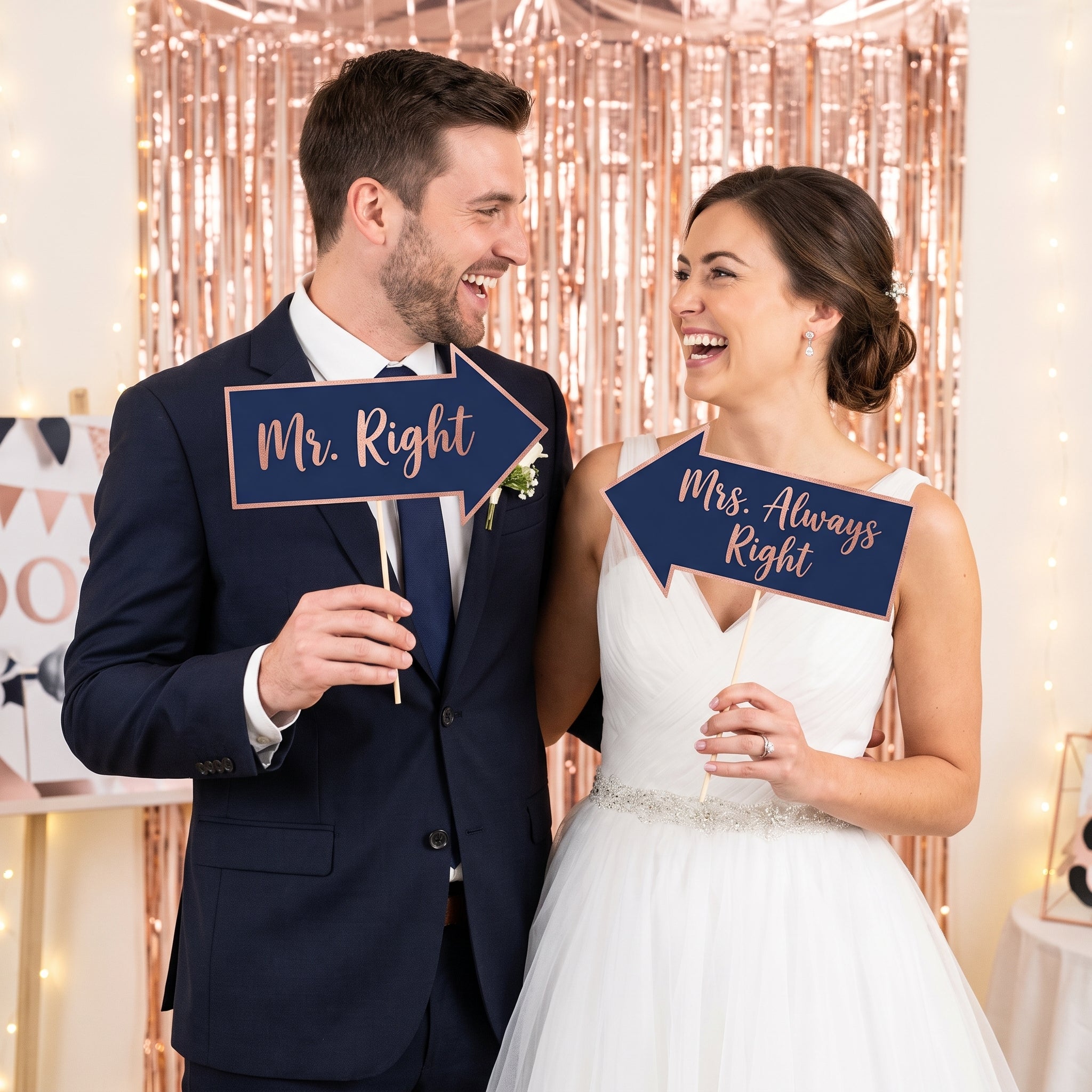 Navy Love Wedding Photo Booth Kit with Props