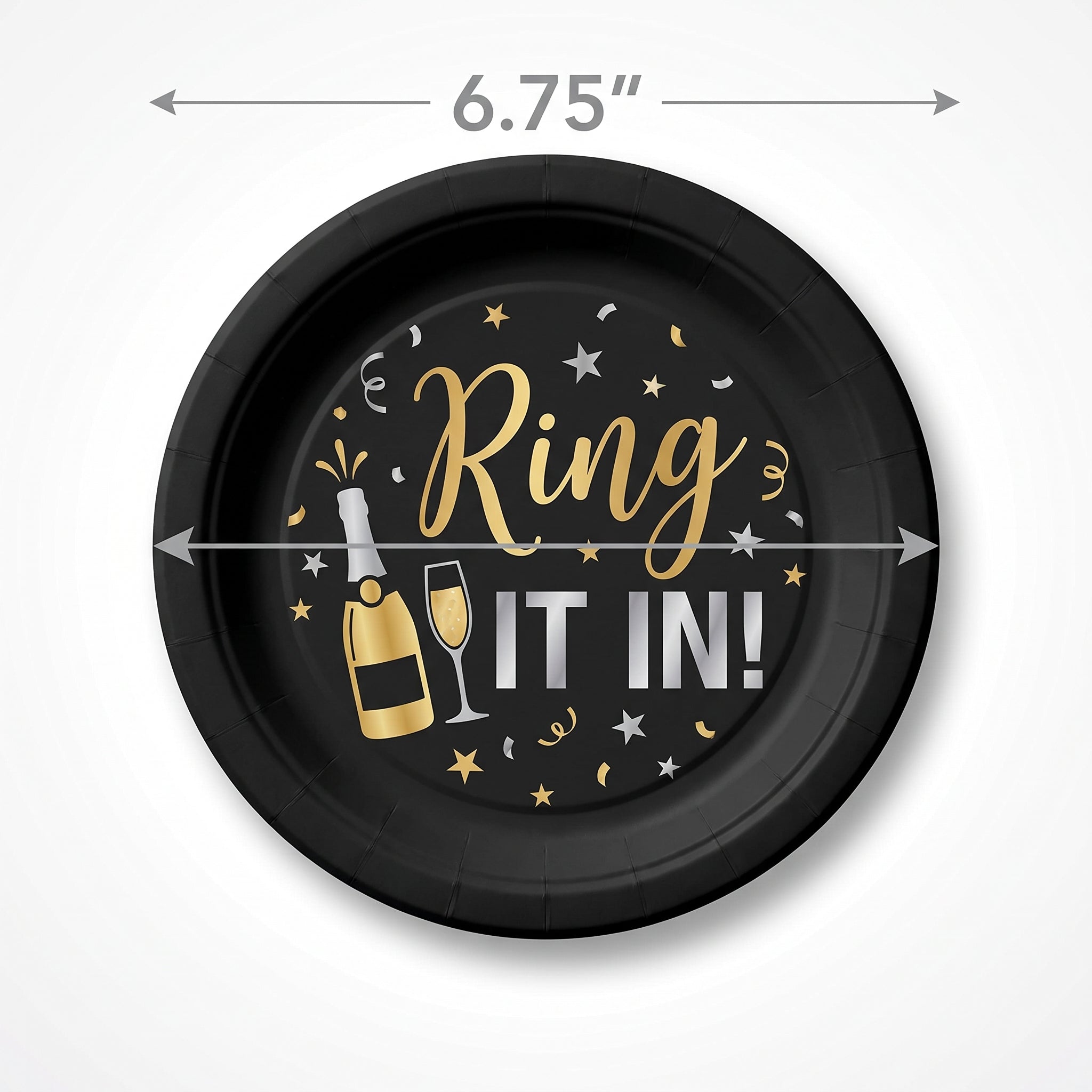 Ring It In New Year's Eve Paper Plates - 6.75"