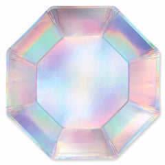 Iridescent 10" Octagonal Party Plates