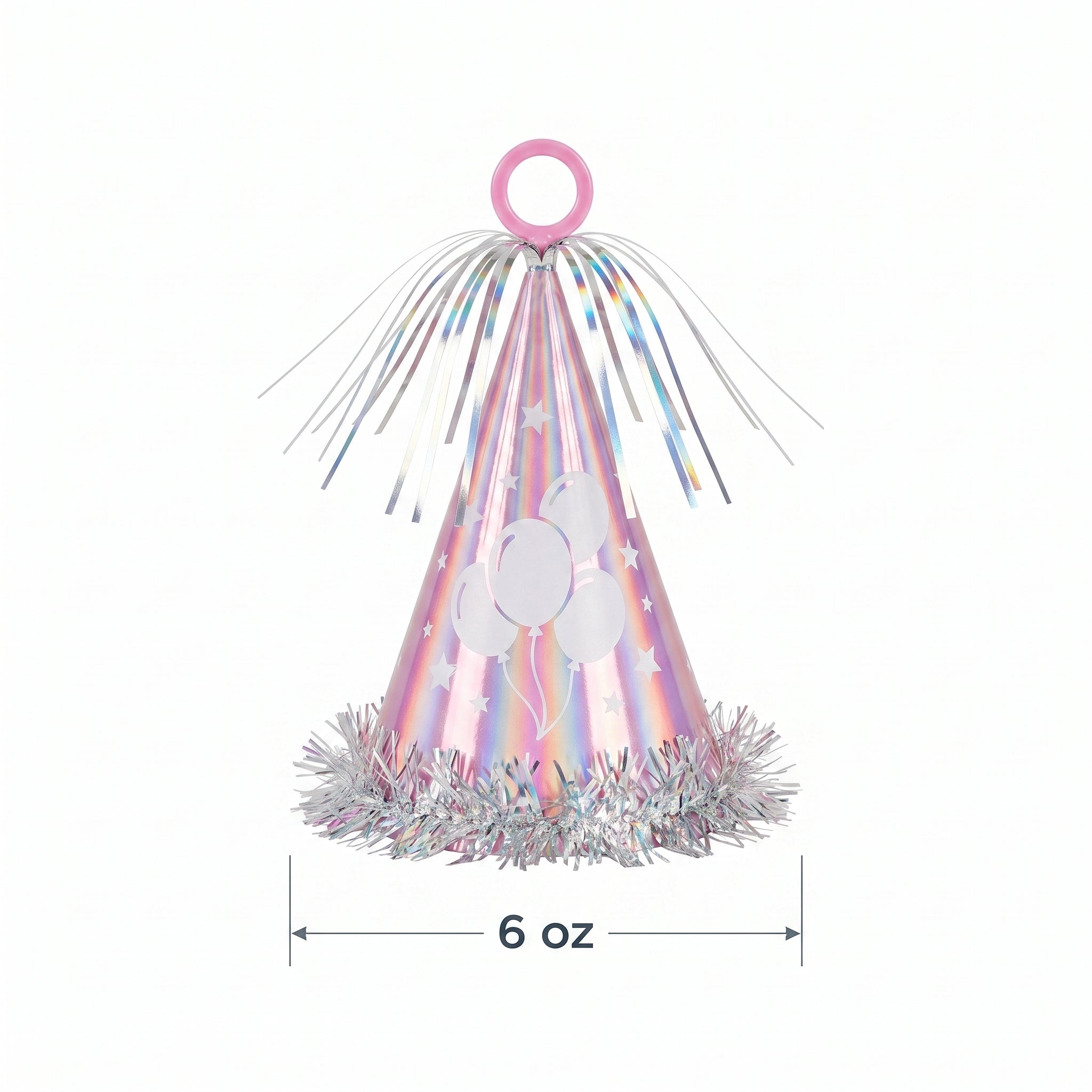 Iridescent Party Hat Balloon Weight