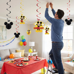 Mickey Mouse Honeycomb & Swirl Hanging Decorations - 12 Pack