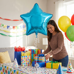 Caribbean Blue Star Foil Balloon
