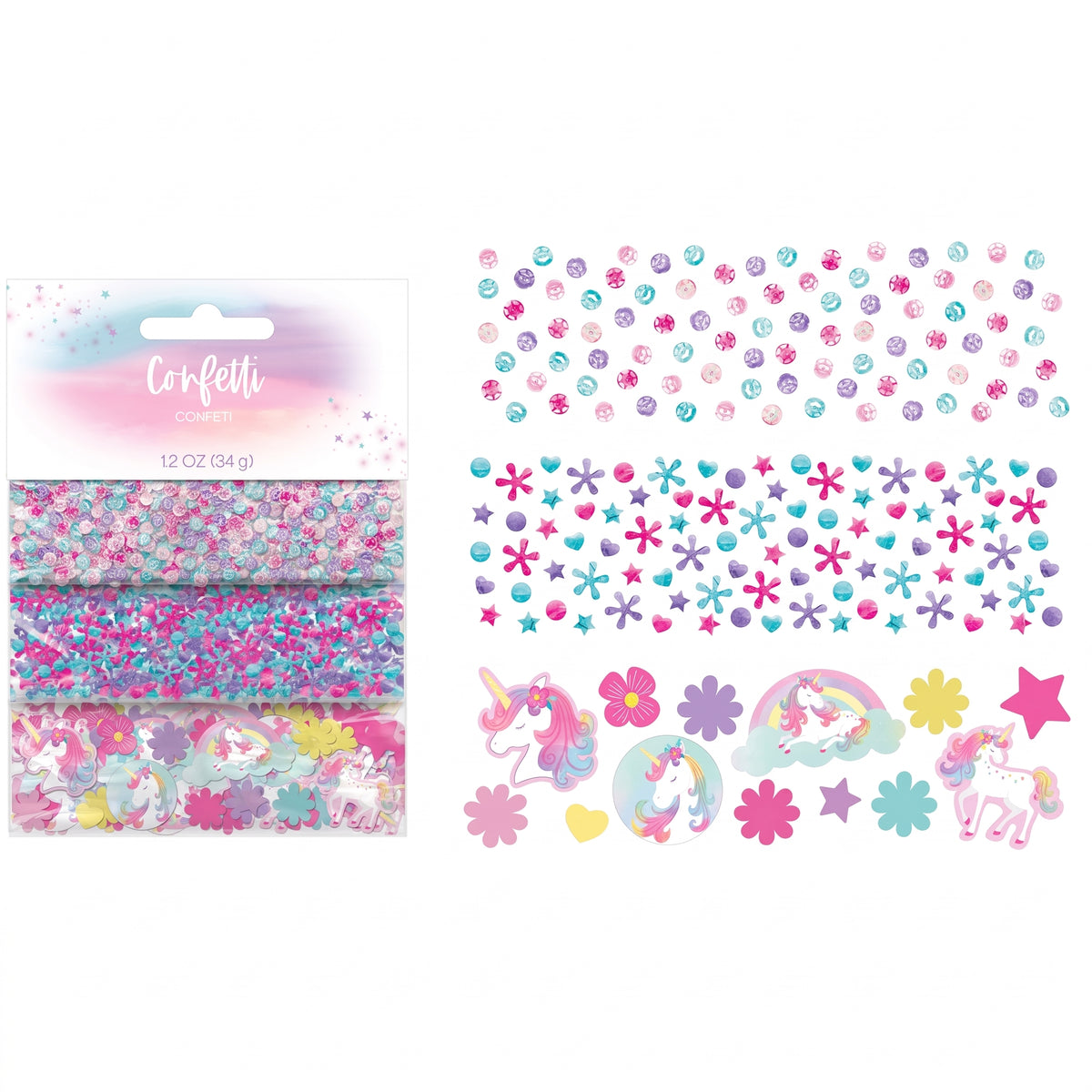 Enchanted Unicorn Confetti Pack - 1.2 oz, Birthday Magic