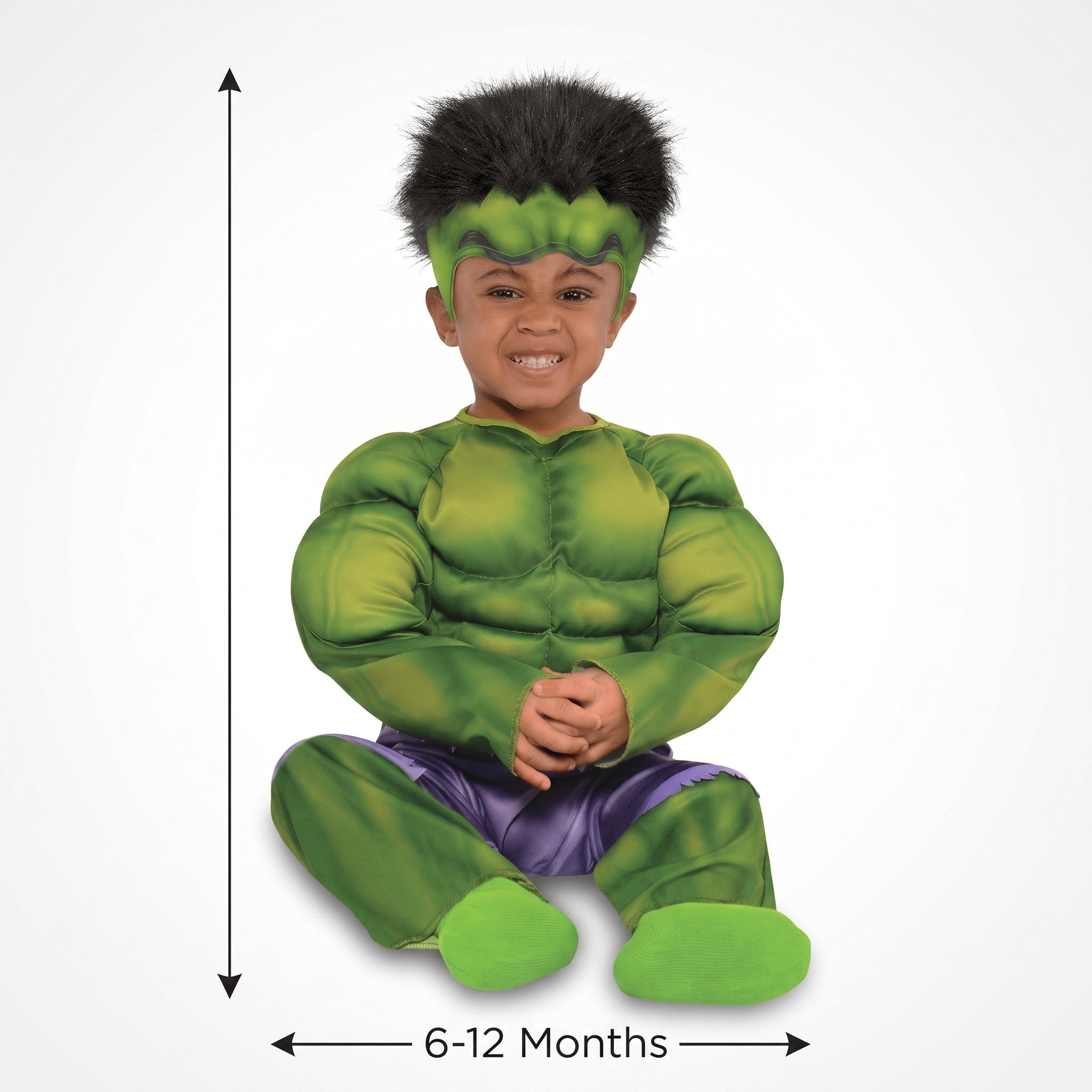 Infant Marvel Hulk Muscle Costume with Hat for Halloween - Infant (6-12 Months)
