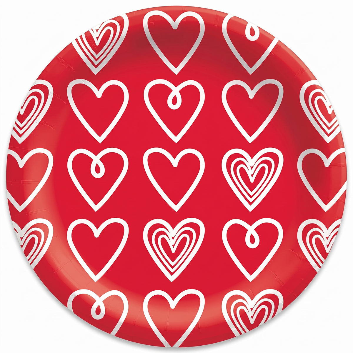 Romantic Red Heart Paper Plates - 6.75"
