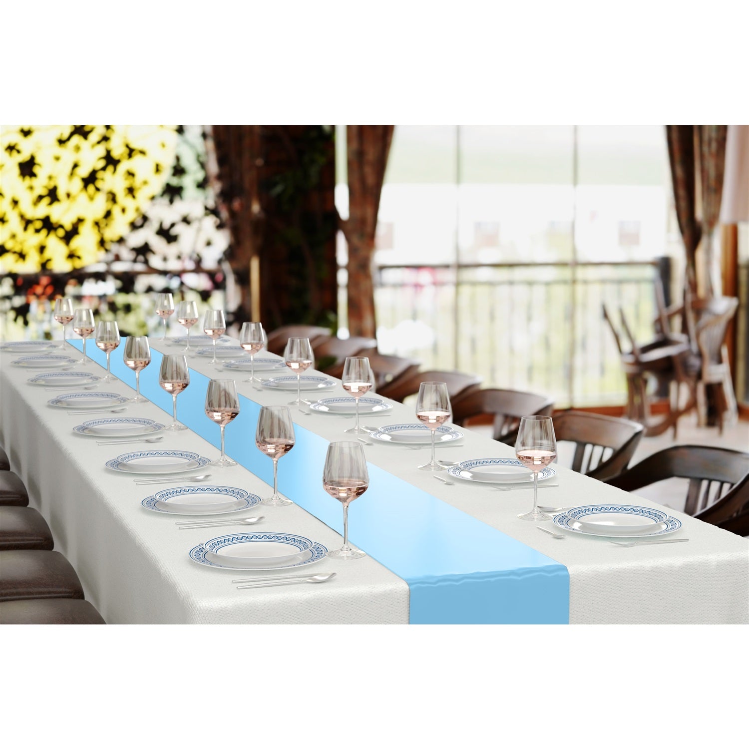 14 In. x 200 Ft. Cut To Size Light Blue Table Runner