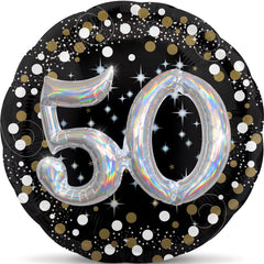 Sparkling Silver 50th Birthday Foil Balloon