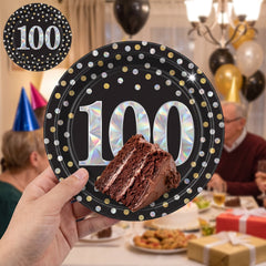 Prismatic 100th Birthday Celebration Plates - 7" Round