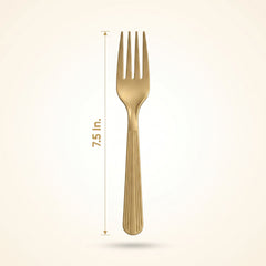 Gold Plastic Forks - 7.5 In. | 16 Count
