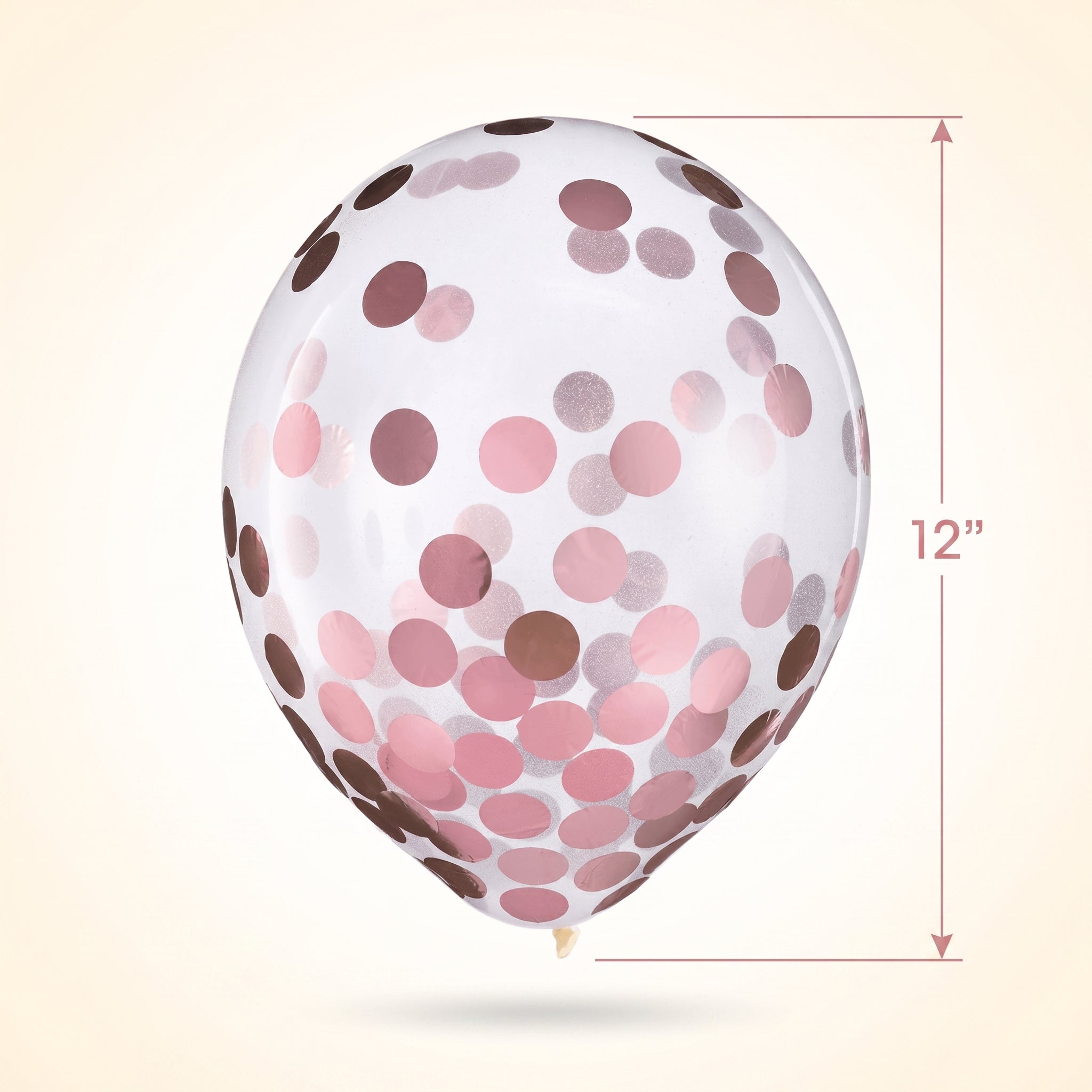 Metallic Pink Confetti Latex Balloons, 12-Inch, 6-Pack for Celebrations