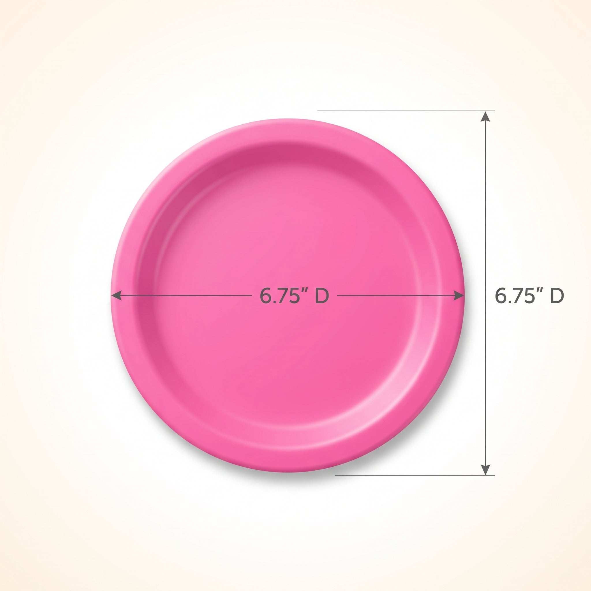 Bright Pink 6.75" Round Paper Plates - 16 Count