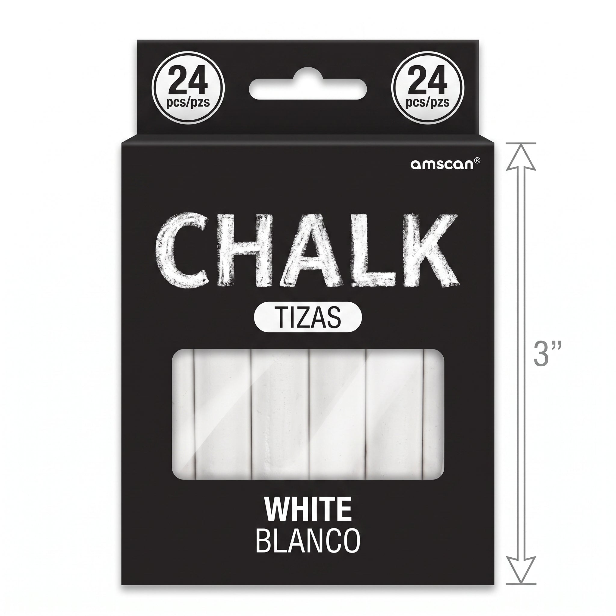 Versatile White Chalk Sticks - Pack of 24