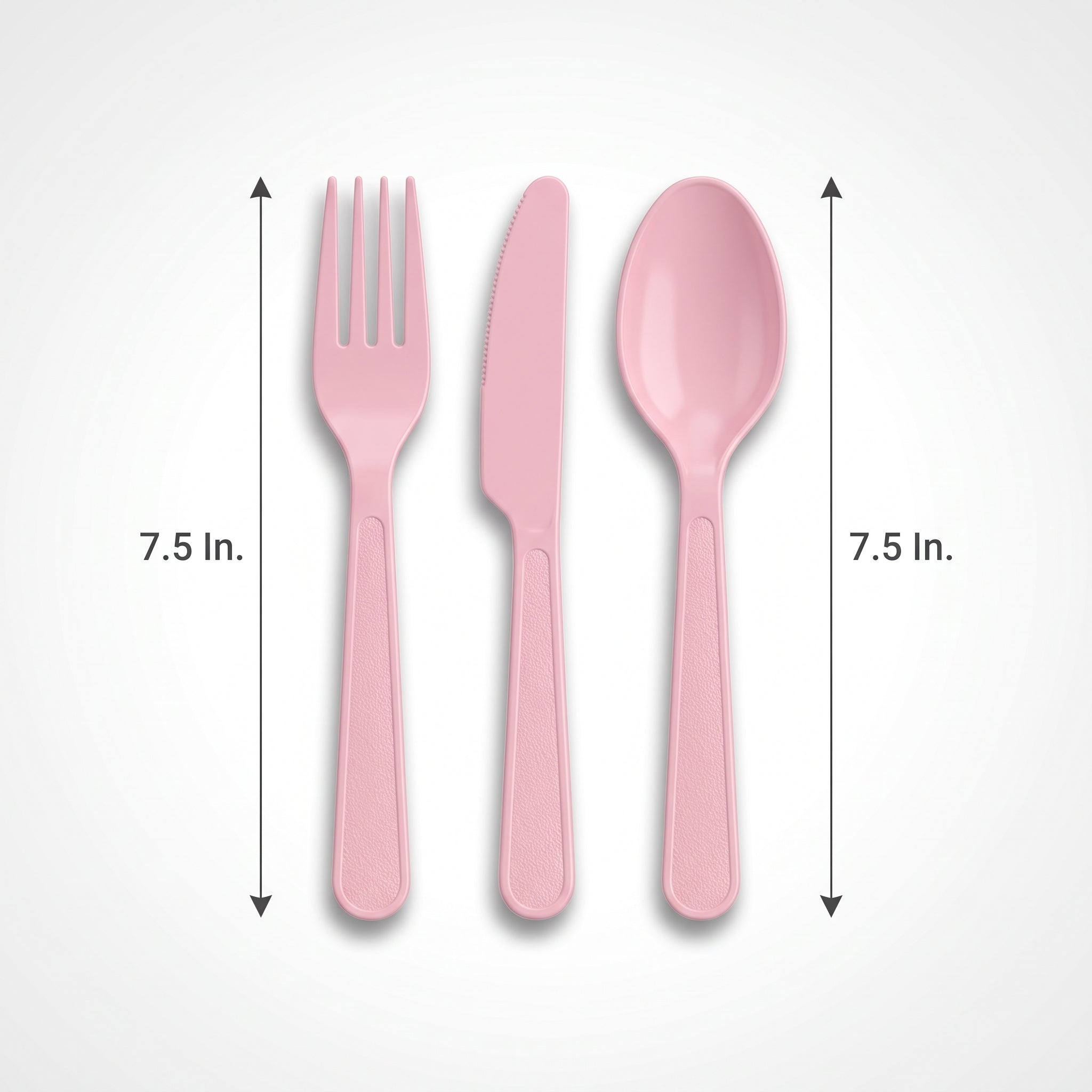 New Pink Heavyweight Plastic Cutlery Set - 24 Pieces