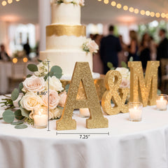 Glitter Gold Letter 'A' Hanging Decoration - 4-inch MDF
