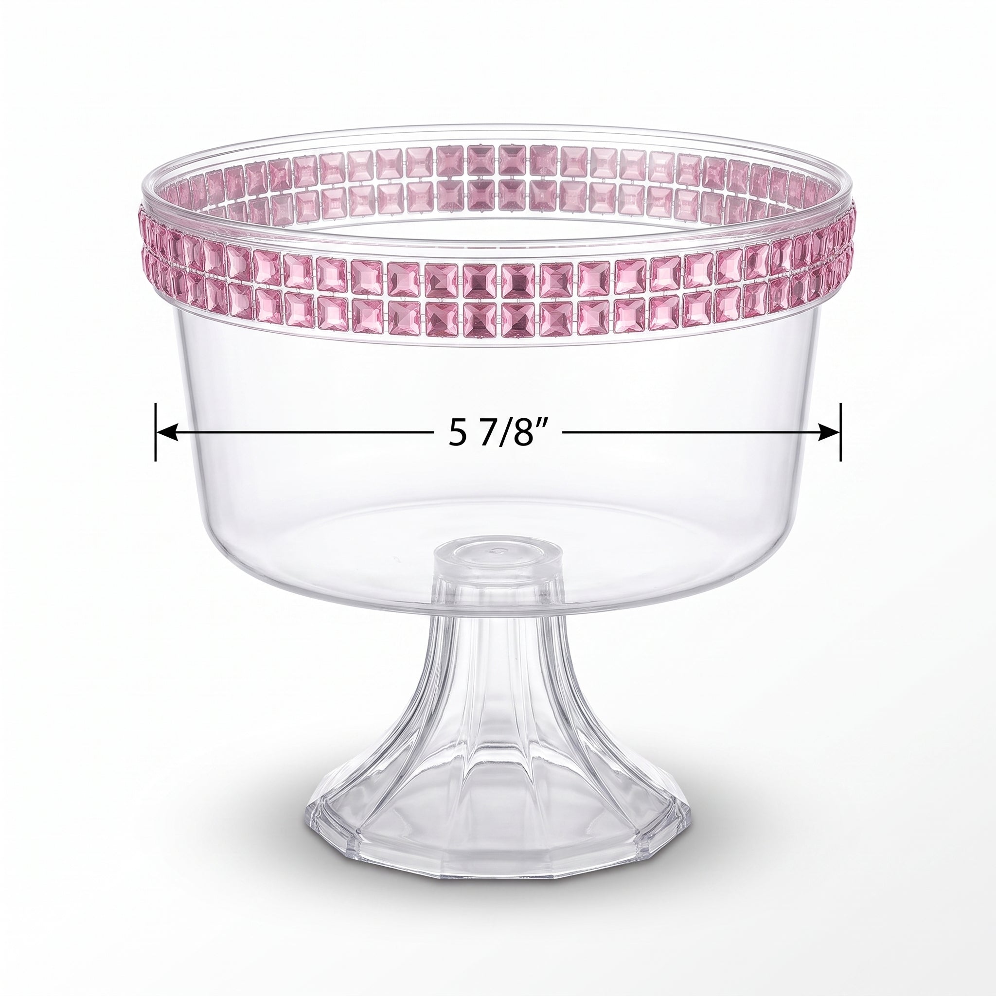 Pink Rhinestone Plastic Trifle Container