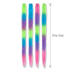 Retro 80s Crimped Hair Extensions - Multi-Colored, 4-Pack
