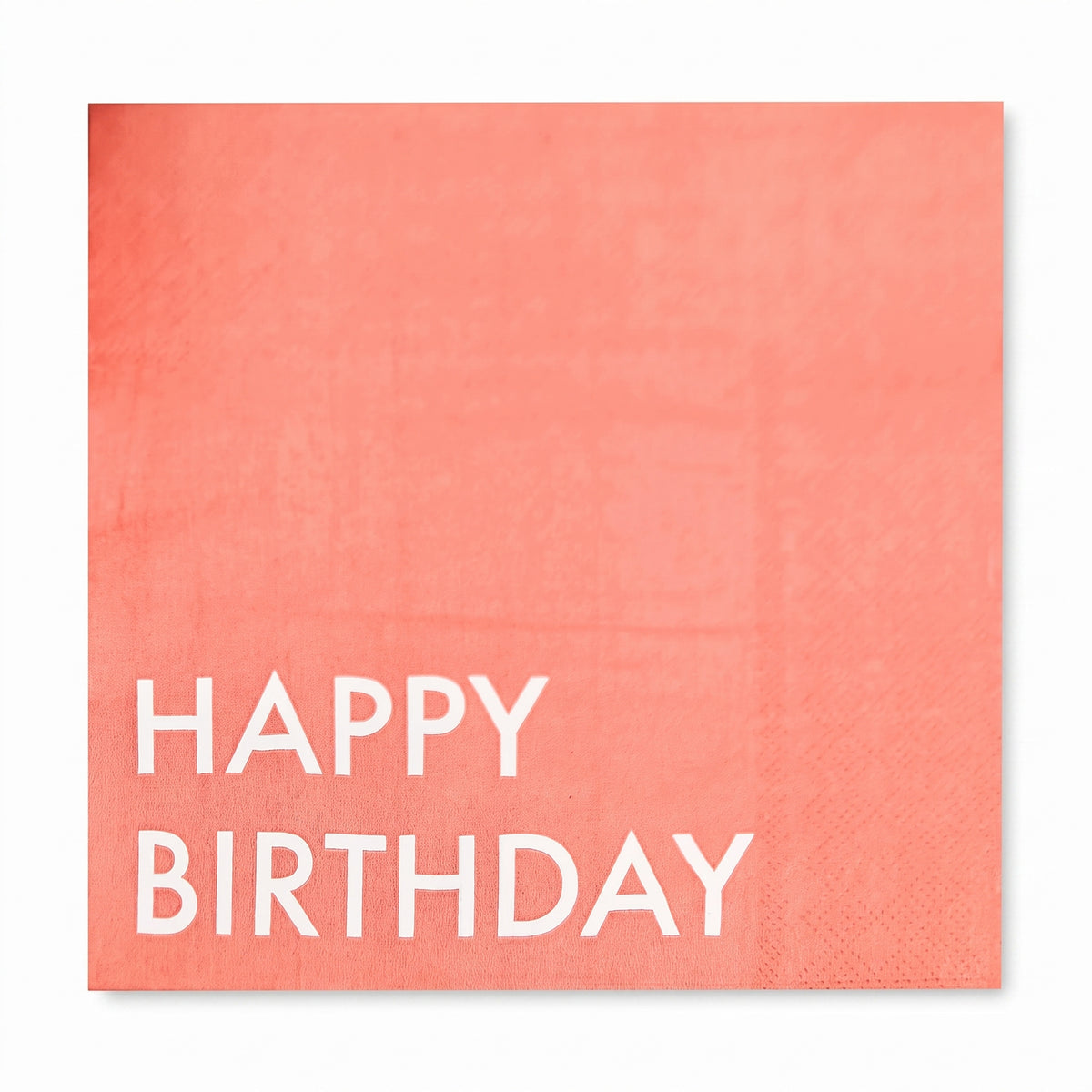Bright Pastel "Happy Birthday" Coral Lunch Napkins - 6.5 In. x 6.5 In., 16-Pack