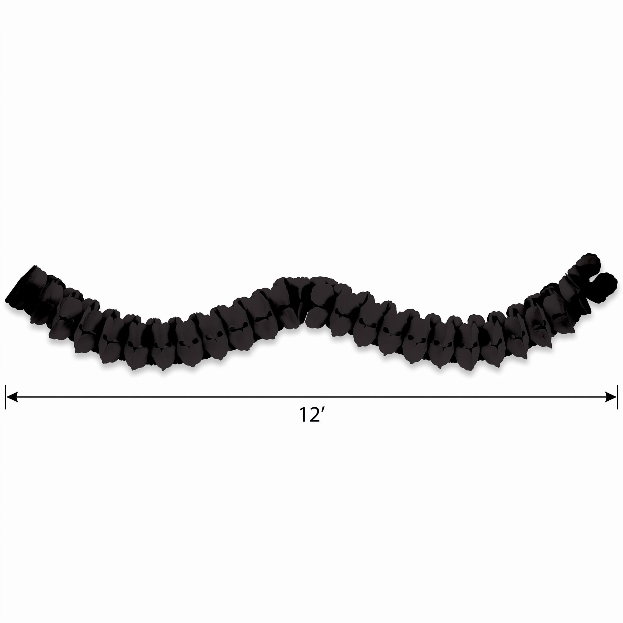 Jet Black Tissue Paper Garland