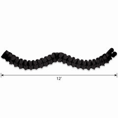 Jet Black Tissue Paper Garland