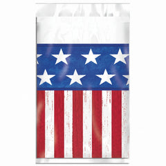 Patriotic Scalloped Plastic Table Cover - 54" x 96"
