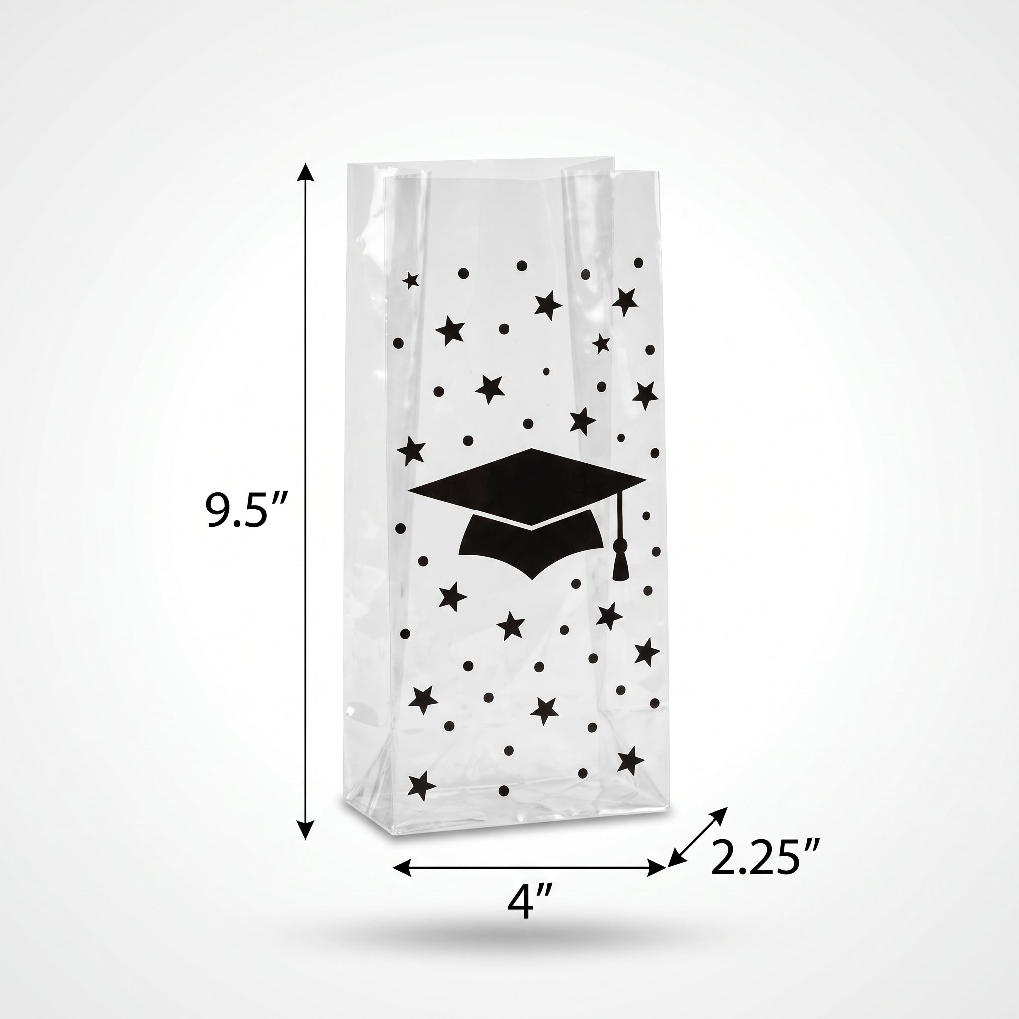 Graduation Celebration Cellophane Bags with Grad Caps, 20-Pack