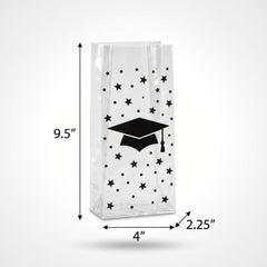 Graduation Celebration Cellophane Bags with Grad Caps, 20-Pack