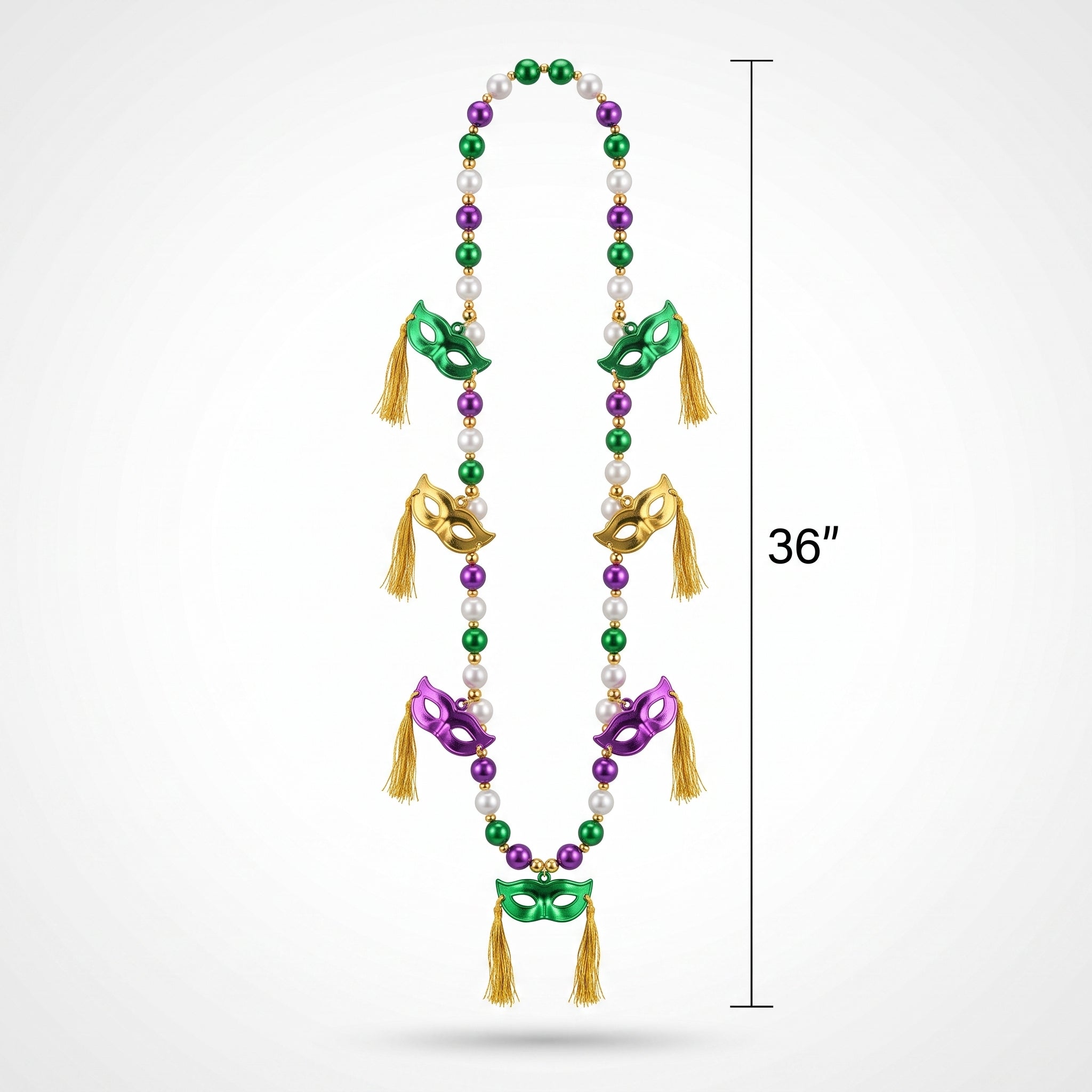Mardi Gras Masquerade Mask Bead Necklace