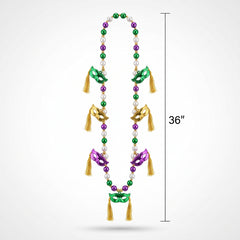 Mardi Gras Masquerade Mask Bead Necklace