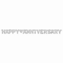 Silver "Happy Anniversary" Letter Banner